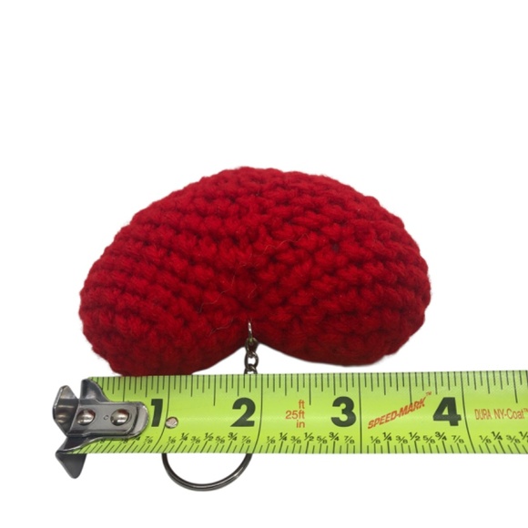 Crochet Heart Bag Charm ❤️ Love On The Go Red Heart Keychain Bag Accesso… - Picture 9 of 17